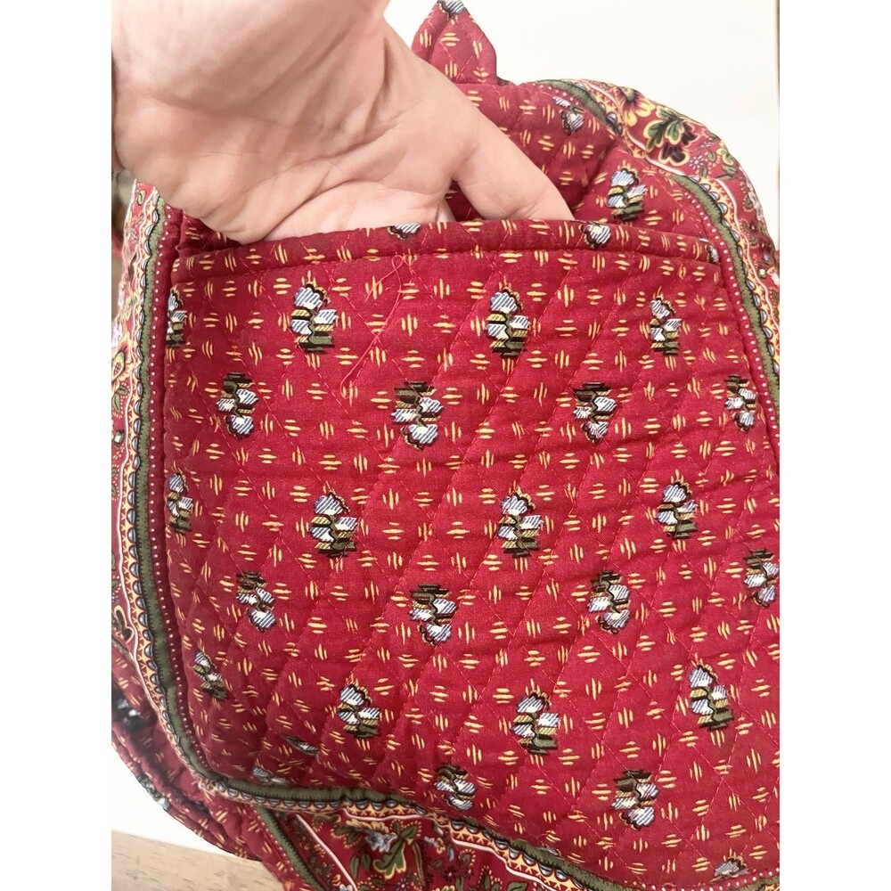 Vintage Vera Bradley Provincial Red Floral Large Duffle Bag EUC Y2K Weekender - Picture 4 of 12